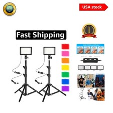 Versatile LED Video Lights with Tripods for Home Studios Game Streaming