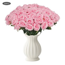 200X Artificial Fake Rose Flower Heads Silk Bulk Bouquet Wedding Party Decor