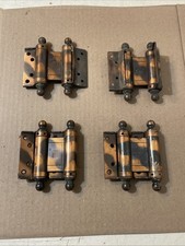 Lot de 4 charnières à ressort en cuivre flash bommer porte ancienne réparation quincaillerie restauration
