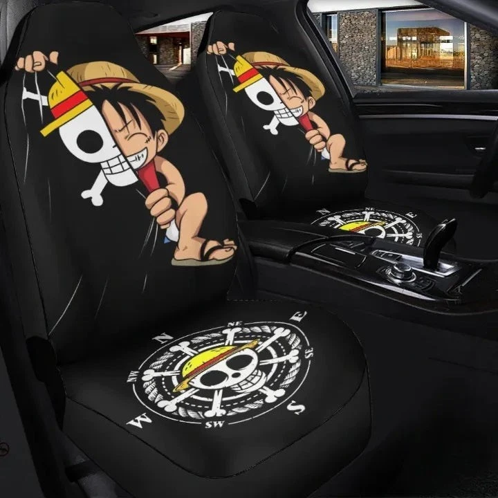 Cute Anime Luffy Car Seat Cover, Universal Fit Auto Seat Protector