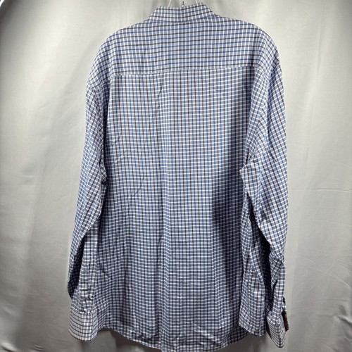 Johnston & Murphy Shirt Mens XL Blue Red Plaid Button Down 100% Cotton Casual - Picture 3 of 8