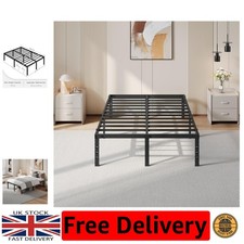 No Box Spring 41cm Double Bed Frame - Squeak Resistant with Solid Metal Slats