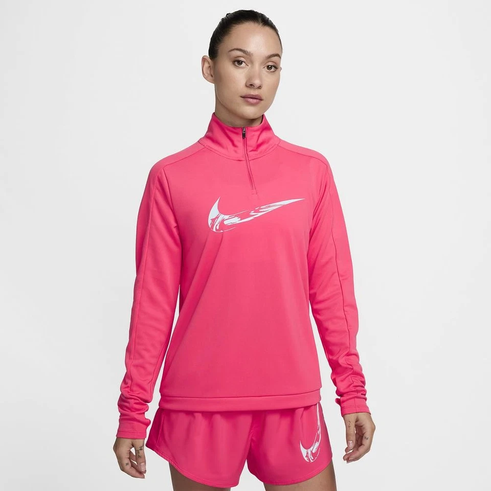 Nike Swoosh Dri-FIT 1/4 Zip Damen Midlayer Sportshirt Oberteil - Bild 1 von 1