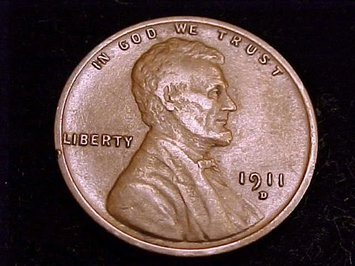 1911-D Lincoln Cent, a choice Very Fine grade coin.