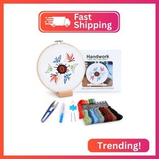 Embroidery Kit for Adult Beginners, Butterfly Embroidery Kit with Step-by-Step I