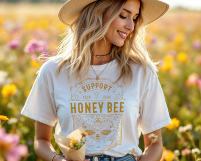 Support Your Local Honey Bee T-Shirt   Save the Bees Graphic Tee A316