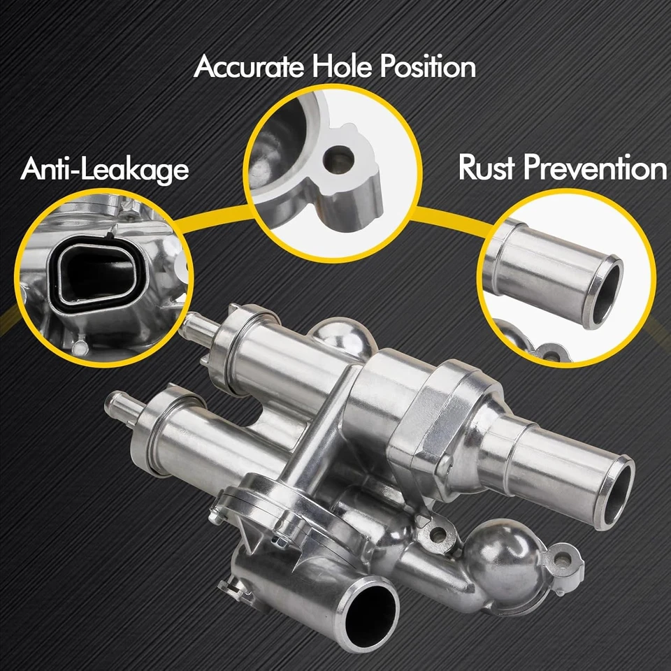 Thermostat Housing Assembly & AW6038 Water Pump For 2007-17 Jeep Compass Patriot - Image 3 of 4