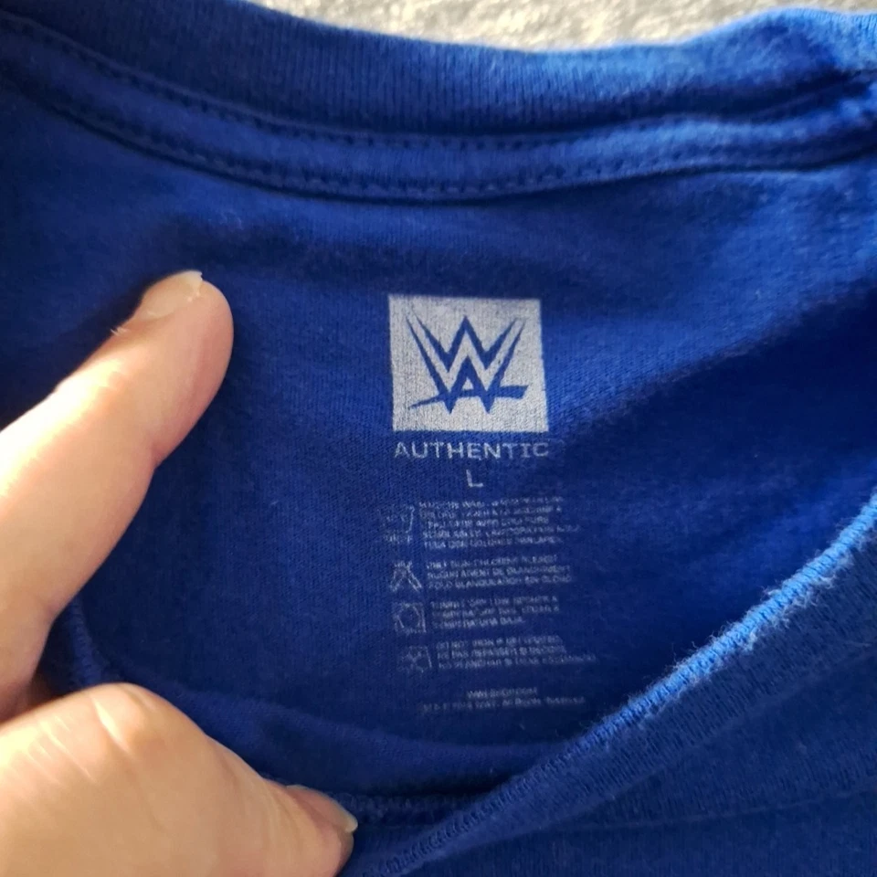 Camiseta WWE Kurt Angle vermelha branca e azul tamanho grande algodão - Imagem 3 de 4