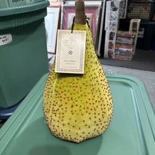 John Derian Company Pear Pillow Embellished Velvet 14in x 8in