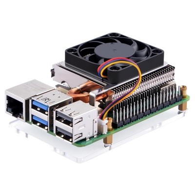 Ultra Thin ICE Tower Cooler für Raspberry Pi 5 Aluminium Kühler mit PWM-Lüfte...