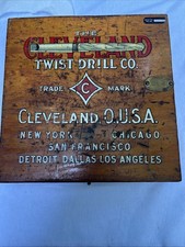 De colección Cleveland Twist Drill Co. Kit de brocas con caja de madera original
