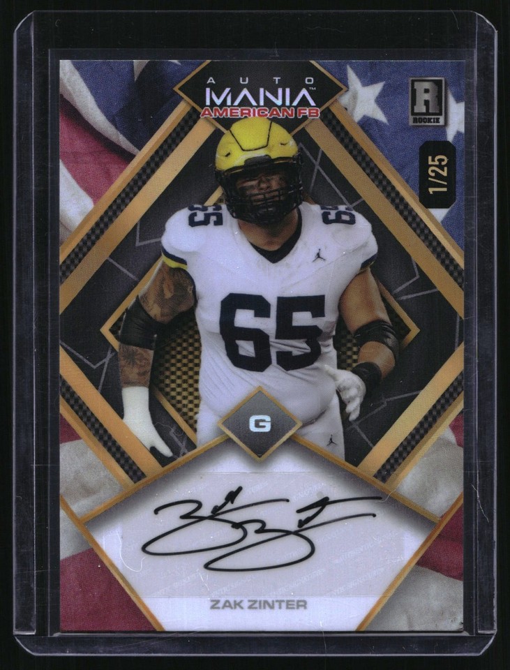 2024 Wild Card Mania #AMAD-ZZ Zak Zinter Wild Card Auto Mania #AMAD-ZZ Zak Zinter Rookie Auto 1/25