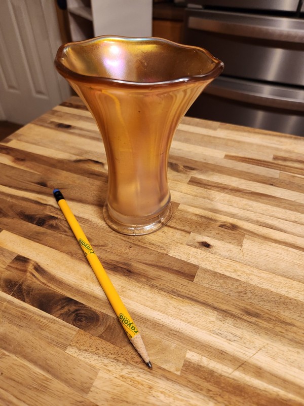 Vintage Translucent Carnival Glass 5.25" Iridescent Vase