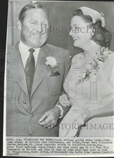 1958 Press Photo Bobby Locke, golfer, and bride leave Guildford register office.