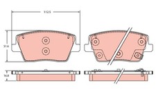 Bremsbelagsatz Scheibenbremse TRW GDB2355 für HYUNDAI i30 FASTBACK PDE PDEN PD