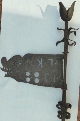 Alte Barock Wetter Fahne Eisen Geschmiedet Wetterhahn Drachenkopf F K 1788 Ebay