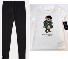 NWT, Girls Polo Ralph Lauren SET of 2. Polo Bear T-Shirt Leggings. Size 6