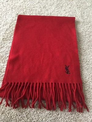 YSL Yves Saint Laurent 100/% WOOL SCARF 30 x 180cm Sand