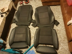 Bmw E60 E61 Front Comfort Seat Heated Covers With Foam Black Half