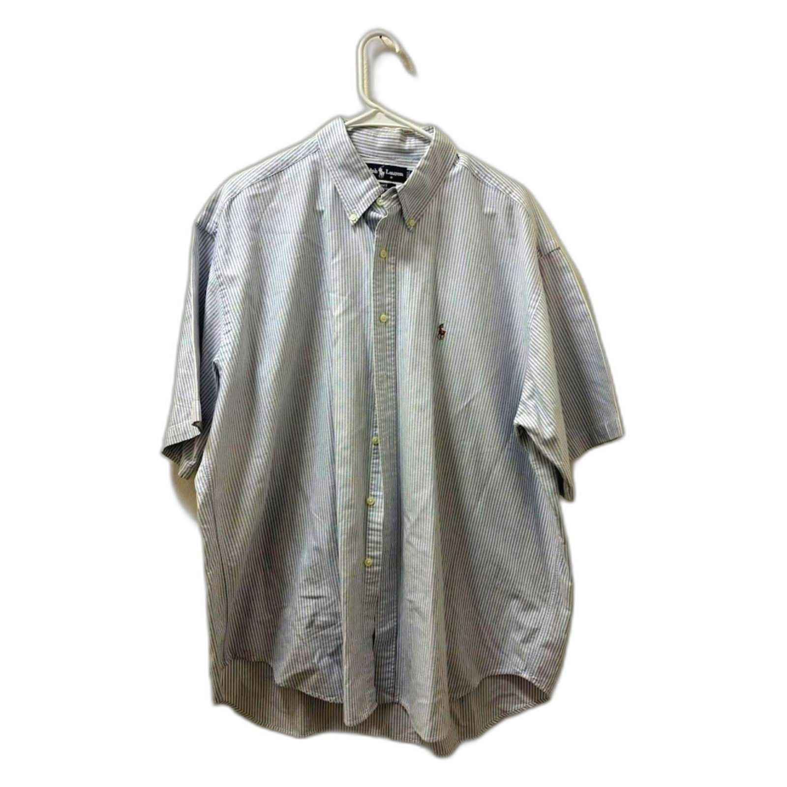 Ralph Lauren Camicia Uomo XL Blu Bianco Righe Blake Colorata Pony Estate Preppy