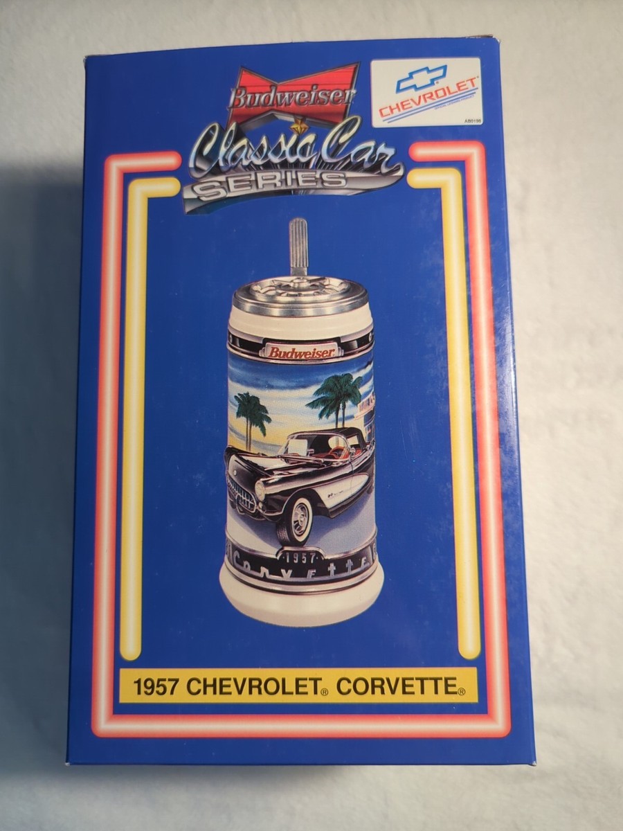 Budweiser Classic Car Series 1957 Chevy Corvette Beer Stein, new