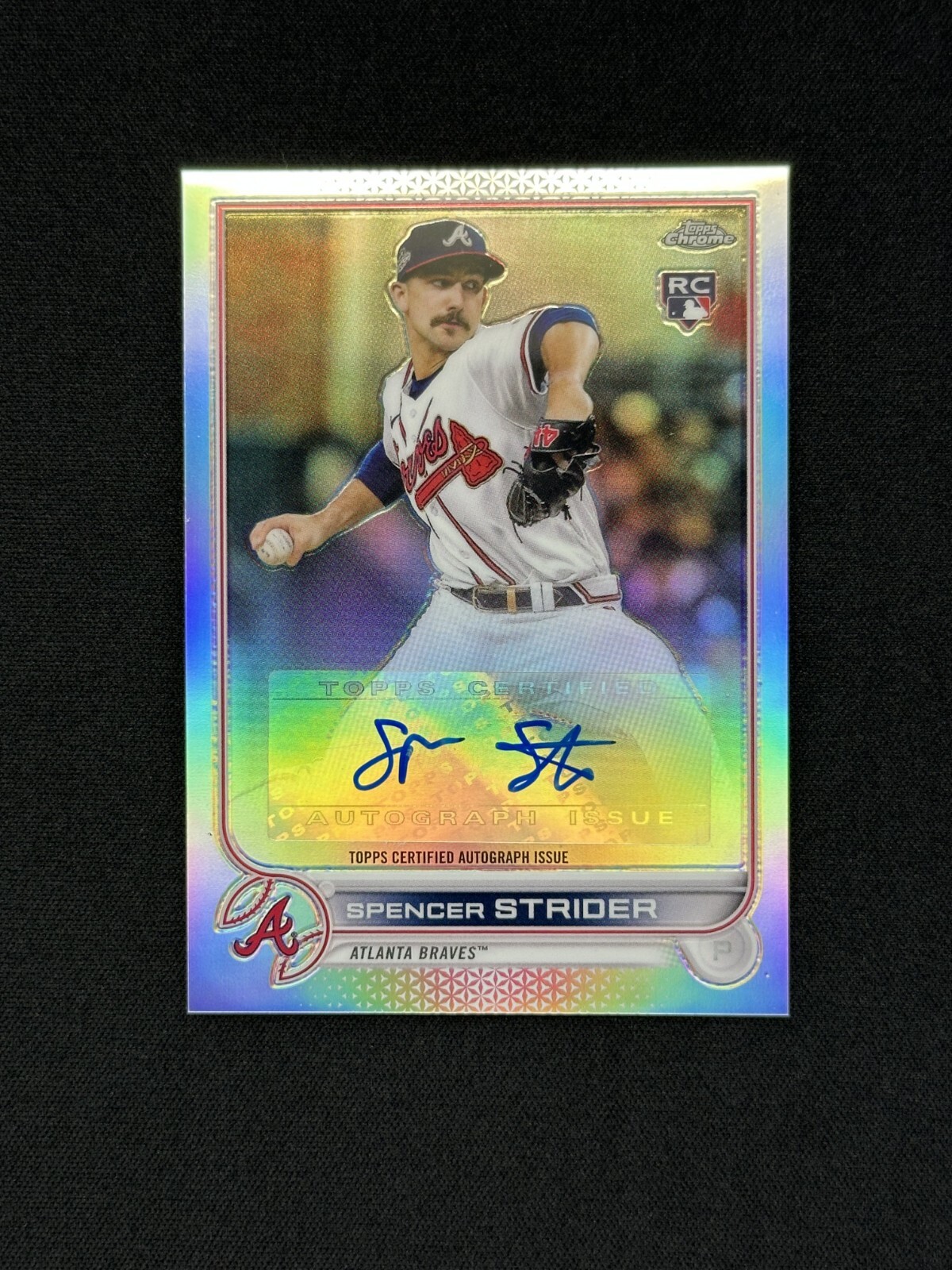 2022 Topps Chrome Update Spencer Strider RC Refractor Autograph Braves