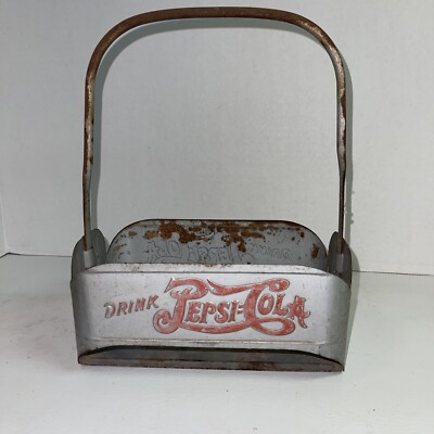 Vintage Drink Pepsi Cola Metal Six Pack Bottle Carrier Holder