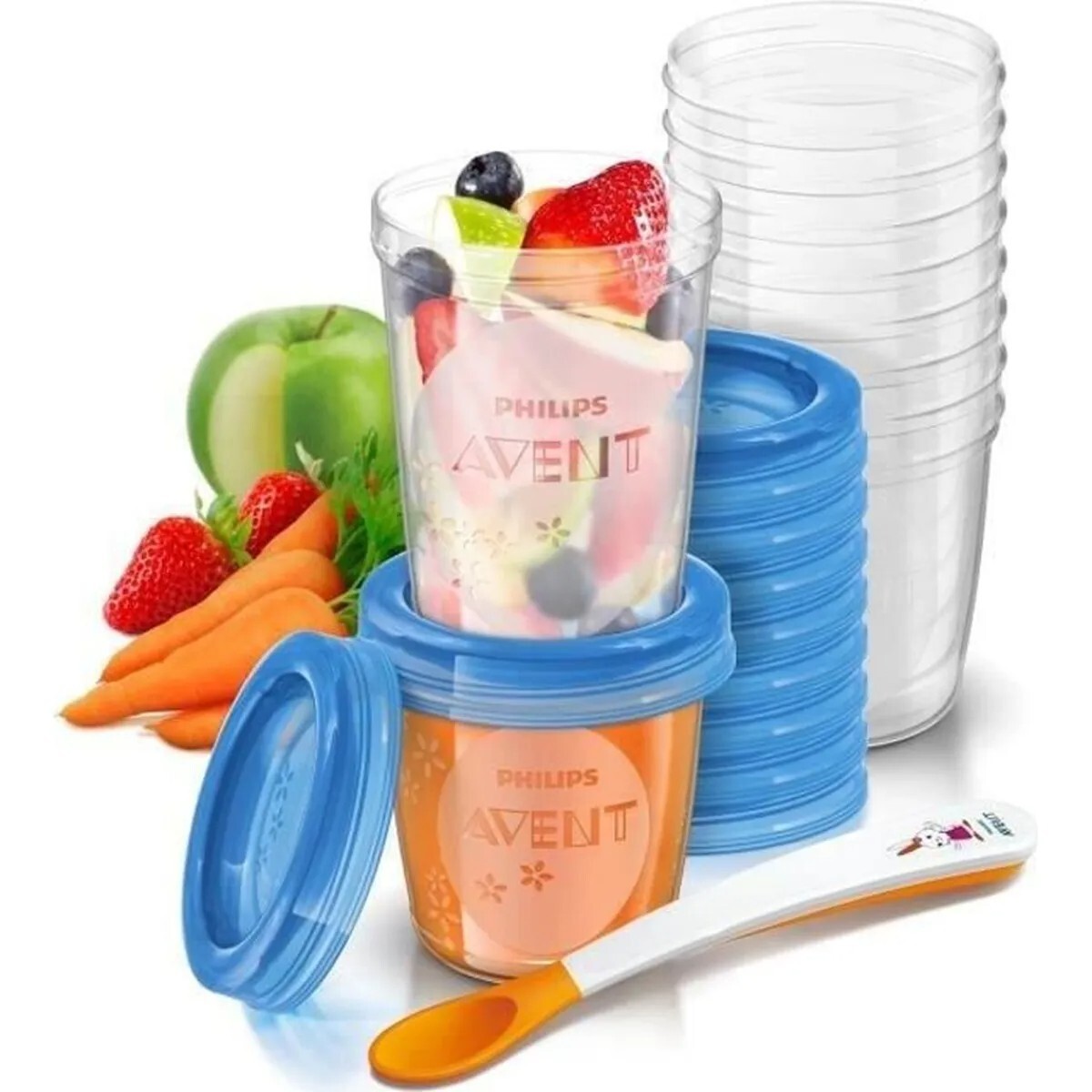 Pots de conservation Philips Avent | Lot de 20 contenants anti-fuites 180ml et 240ml pour bébé