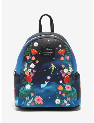 Loungefly Disney Peter Pan Floral Night Sky Mini Backpack  display picture 1