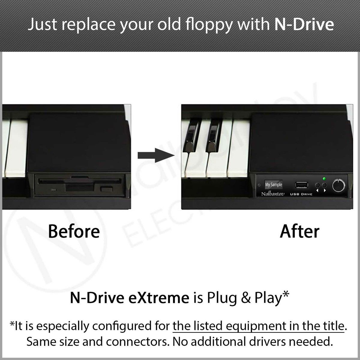 USB Emulator Nalbantov N-Drive eXtreme for Yamaha Tyros 1 or PSR340, PSR350