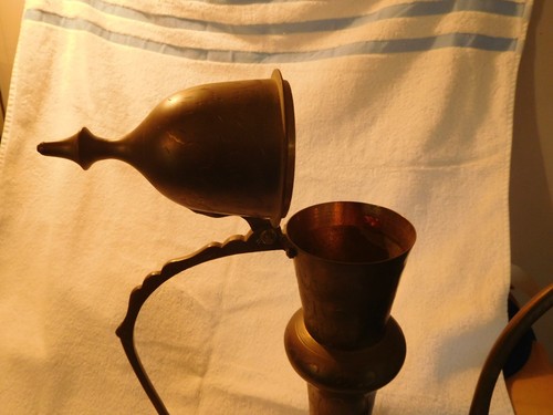 VINTAGE 20,5", 24" AFTABA GEÄTZTES MESSINGEHER, TEE, WEIN, FLÜSSIGKEITSGEFÄSS. - Bild 4 von 10