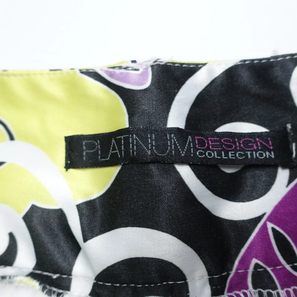 Pantalones Cortos Colección Diseño Platino Mujer 6 Negro Amarillo Floral Poliéster Elástico Foto 4 de 4