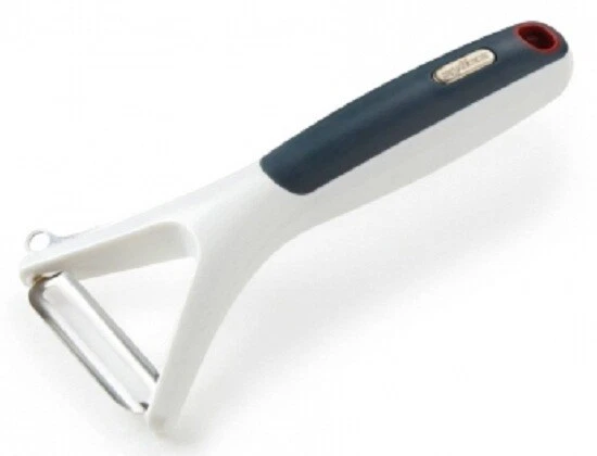 Zyliss SMOOTH GLIDE Y PEELER Stainless Steel Sharp Blade, Food Safe, White/Grey