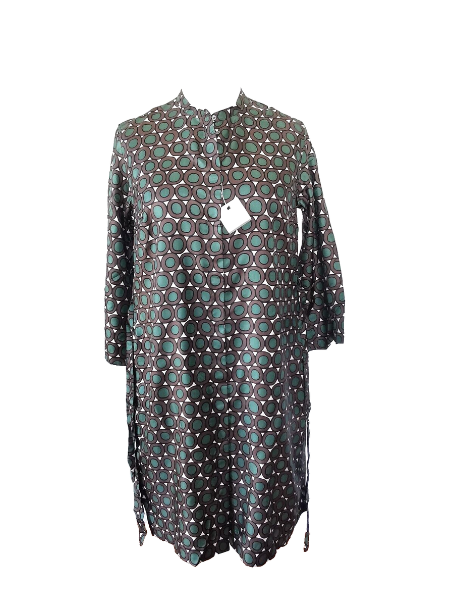 【送関込】S Max Mara☆Printed silk chemisier dress S MAX MARA🌟 Chemisier Dress in SILK Usa8 _ It42_ De38_