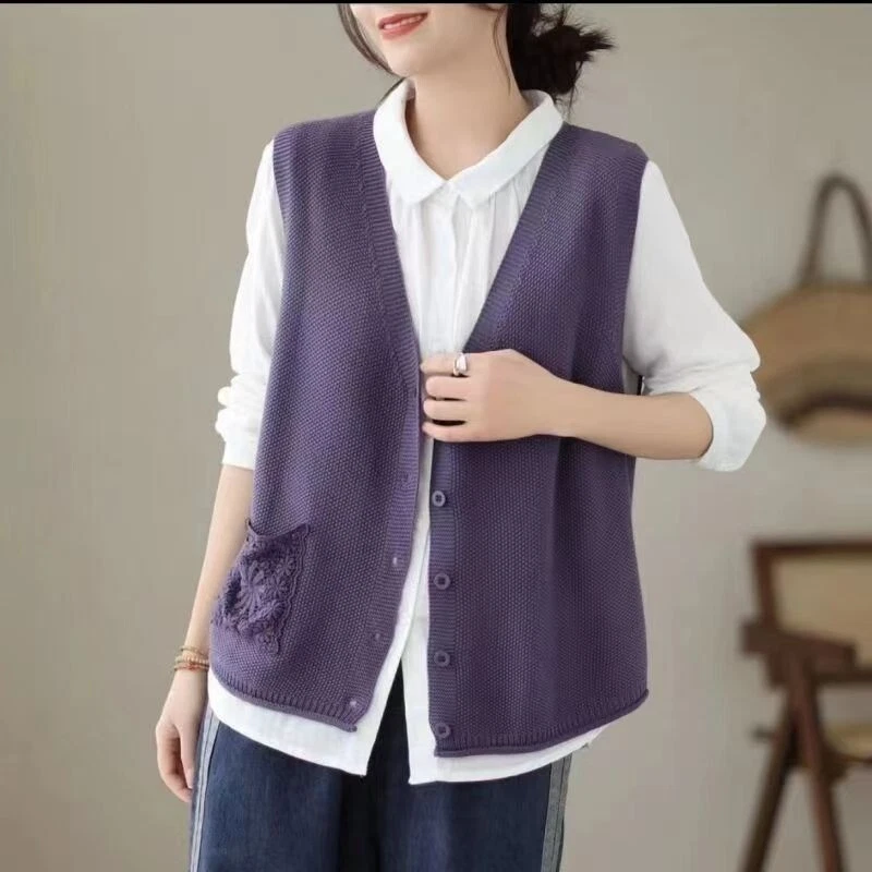 Femme Tricot Gilet Cardigan D bardeur Gilet Pull Tricot D contract Ethnique