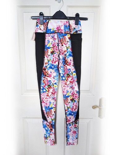 MARY KATRANTZOU X VICTORIA'S SECRET Pink & Blue Floral Gym Pants, Size XS 6/8 - Picture 2 of 5