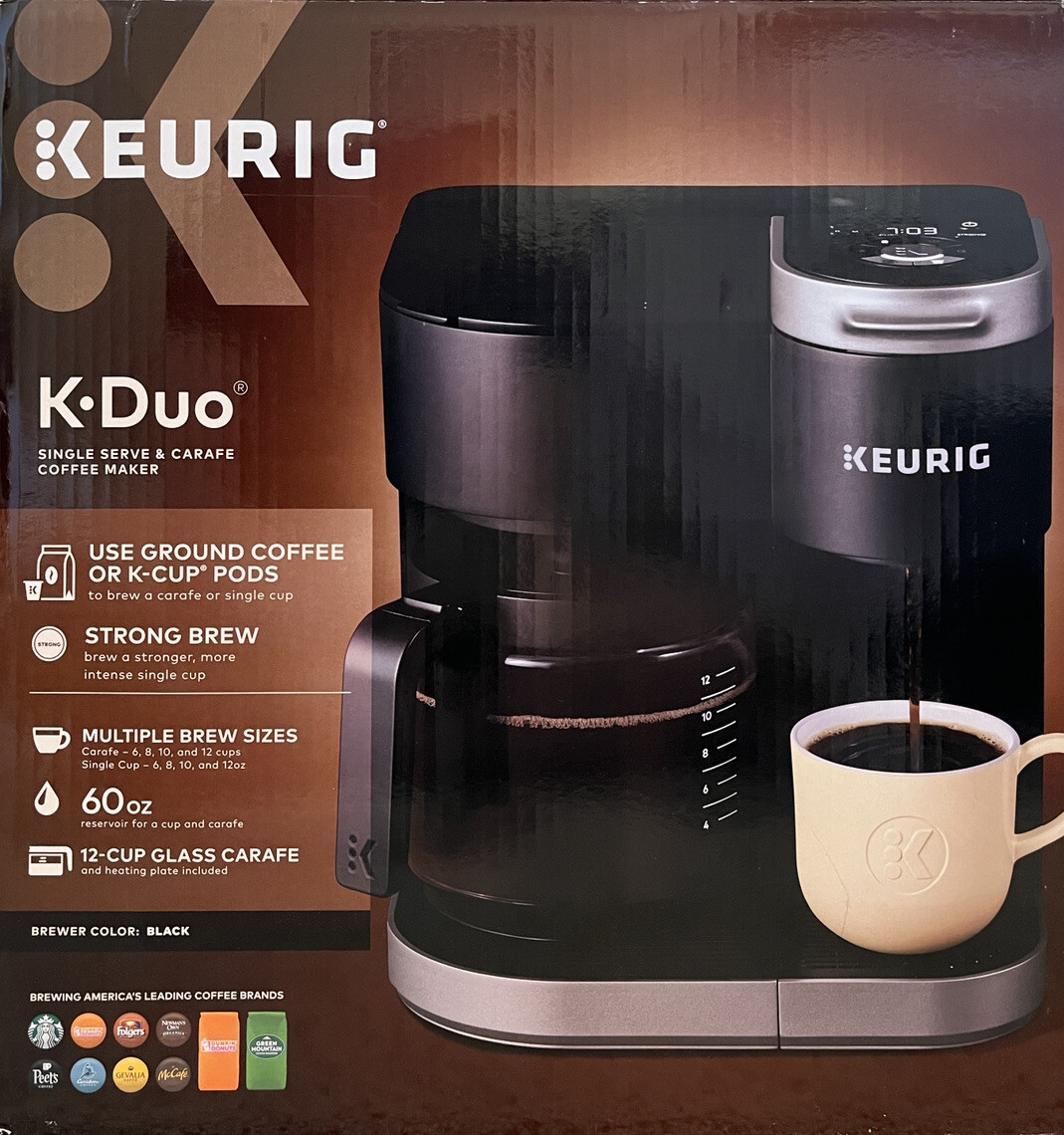 Keurig KDUO Coffee Maker 12 cups ground coffee & KCUP pods FOR PARTS