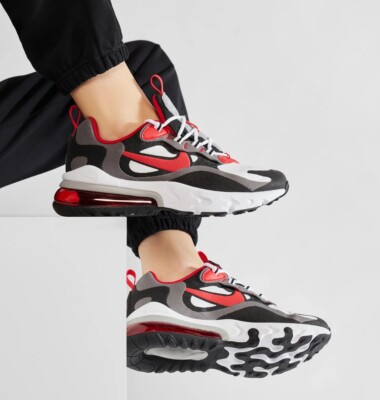 Nike Air Max 270 React 'University Red' (GS) White Black Grey Kid's Sz 6.5Y & 7Y