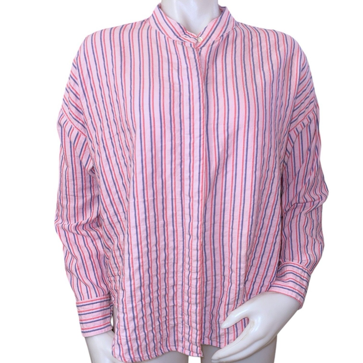 Xirena Oversized Pink Stripe Tourmaline Button Down Shirt size XS