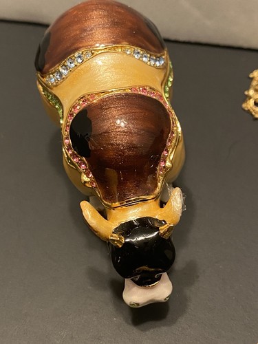 Kingspoint Jeweled Cow Trinket Box With Matching Necklace - Picture 4 of 12