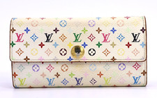 LOUIS VUITTON Sarah Multicolor Monogram Wallet Purse M93744 White Rare Authentic