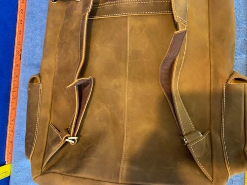 Markenloser brauner Lederrucksack Rucksack SEHR SCHÖNE QUALITÄT - Bild 15 von 24