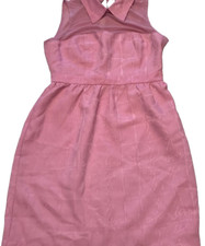 FOREVER 21 Womens Sheath Dress Pink Textured Illusion Neckline Sleeveless S New