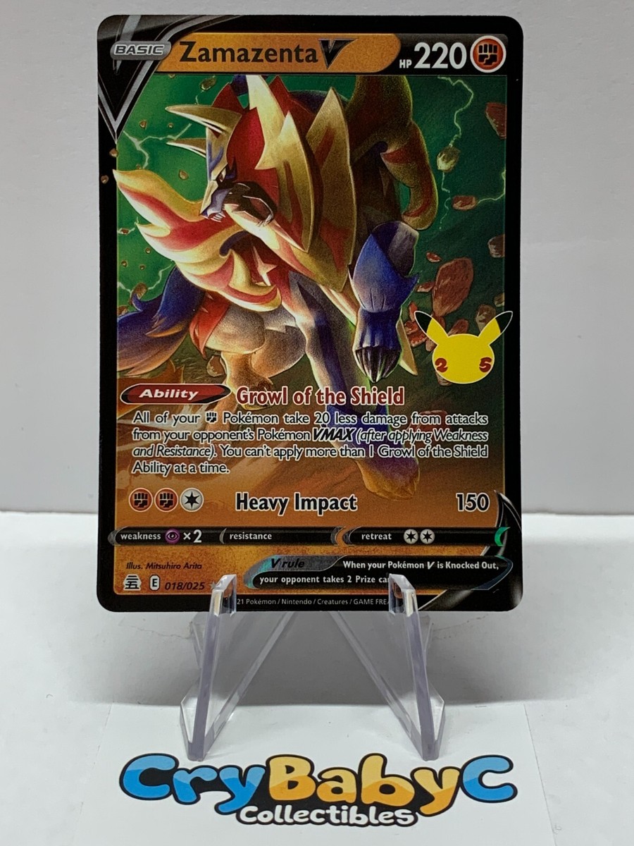 Pokemon Zamazenta V 018/025 Celebrations 25th Anniversary Stamp