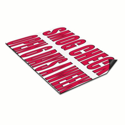 Car Magnet Set of 2 Smog Check Open 6 Days A Week #2 Industrial Sign