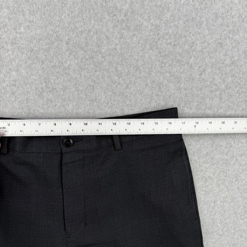LL Bean Pants Mens 34x28 Gray Flat Front 100% Wool Classic Fit Cuffed Chino - Picture 7 of 11