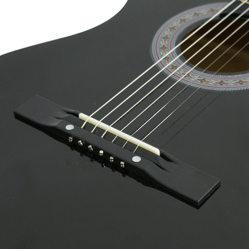 38" Beginner Wood Acoustic Guitar Starter Kit w/Gig Bag,Pick,Strings Strap Black - Picture 18 of 24