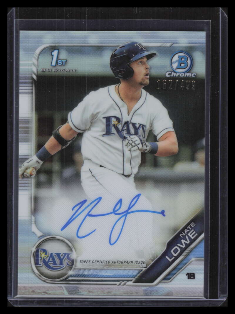 2019 Bowman Chrome Prospect Autographs Refractor Nate Lowe Rookie Auto 162/499