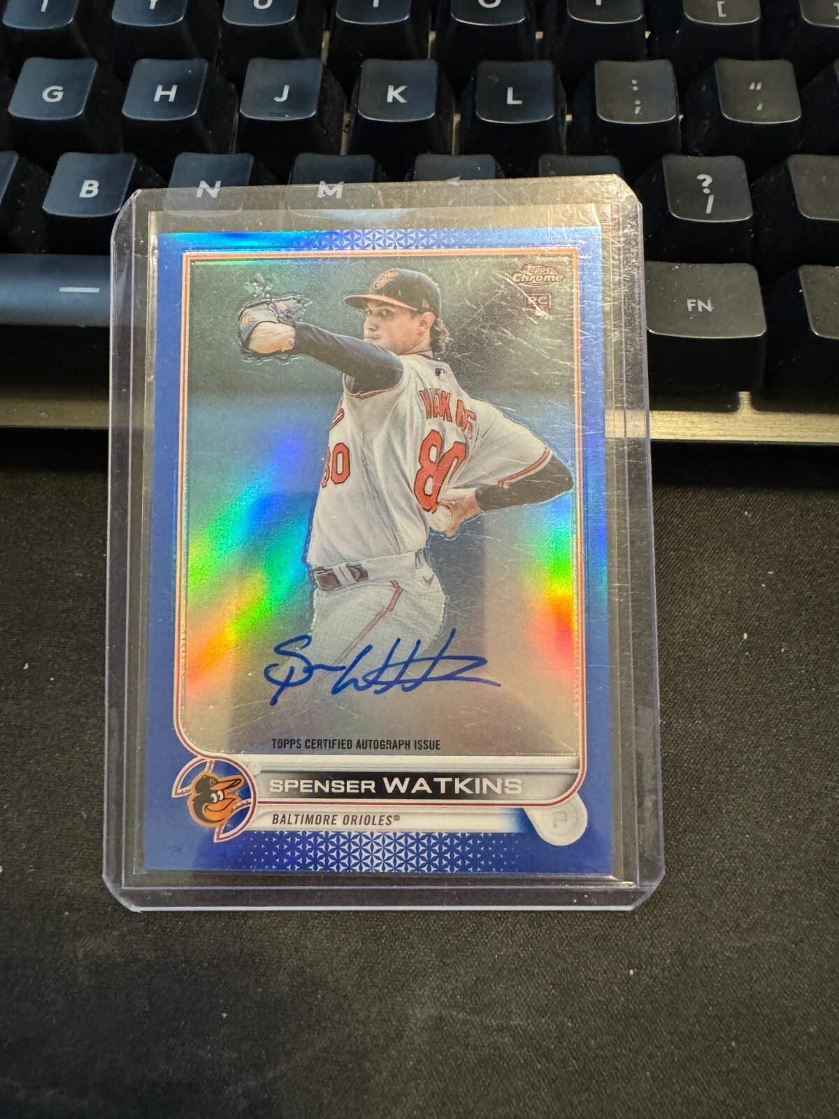 2022 Topps Chrome Blue Refractor /150 Spenser Watkins #RA-SW Rookie Auto RC