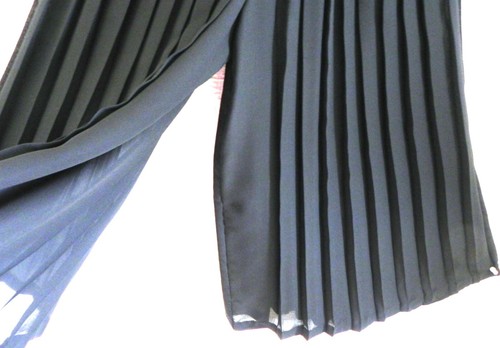 Vtg Ann Tobias Jumpsuit Long Sleeve Velour/Pleated Chiffon Pants Black Size S - Picture 10 of 12